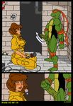  akabur april_o&#039;neil april_o'neil comic female male mask michelangelo michelangelo_(tmnt) reptile scalie teenage_mutant_hero_turtles teenage_mutant_ninja_turtles turtle 