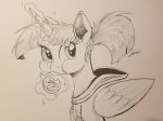  2018 chubby_cheeks clothing doughnut eating equine female food friendship_is_magic hoodie horn mammal monochrome my_little_pony ncmares ponytail sketch solo twilight_sparkle_(mlp) winged_unicorn wings 