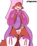  2016 anal_beads anthro anus blush breasts canine clitoris clothing disney female fox fur headdress hi_res jewelry lingerie maid_marian mammal necklace panting pussy pussy_juice robin_hood_(disney) sex_toy simple_background solo spunkubus tongue tongue_out vibrators white_background 
