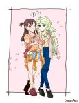  clothes_around_waist commentary_request crepe diana_cavendish food ice_cream kagari_atsuko little_witch_academia looking_at_viewer multiple_girls raisun shirt_around_waist yuri 