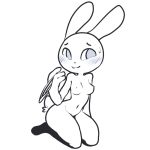  2017 anthro blush breasts clothing female hi_res itsunknownanon lagomorph mammal nipples nude orb_(character) panties rabbit simple_background solo underwear white_background 