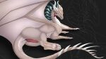 absurd_res butt caldarus_(fields_of_mistria) claws digital_media_(artwork) dragon ear_piercing erection european_mythology facial_horn feet feral fields_of_mistria flat_colors genitals hi_res hindpaw horn looking_at_viewer male markings membrane_(anatomy) mythological_creature mythological_scalie mythology nude pawpads paws penis piercing pinup plating pose raised_wings reptile scale_markings scales scalie simple_background skyebold smile solo spiked_tail spikes spikes_(anatomy) spread_wings tail tan_body tan_scales toes western_dragon wings yellow_eyes
