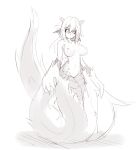  animal_humanoid big_breasts black_sclera breasts female fluff_snake fluffy fluffy_tail fur hi_res horn humanoid hybrid lamia long_tail monochrome monster_girl_(genre) nipples nude pointy_ears pussy reptile scales scalie shenti simple_background sketch slit_pupils snake solo sub-res white_background 
