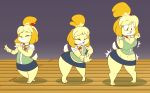  animal_crossing big_breasts big_butt breast_expansion breasts butt canine covering covering_nipples covering_self dog edit female goblinhordestudios growth huge_breasts huge_butt isabelle_(animal_crossing) mammal nintendo ponytail shi_tzu solo video_games weight_gain 
