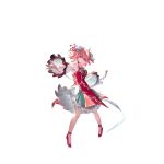  1girl adapted_costume alternate_hairstyle bandaged_arm bandages bare_shoulders braid breasts broken broken_chain bun_cover chain detached_sleeves double_bun flower frilled_skirt frills full_body game_cg green_skirt hair_between_eyes hair_bun highres ibaraki_kasen non-web_source official_art petals pink_eyes pink_flower pink_hair red_shoes ribbon-trimmed_skirt ribbon_trim second-party_source see-through_clothes see-through_sleeves shoes short_hair side_braid single_braid skirt solo touhou touhou_gensou_eclipse transparent_background u_u_zan white_sleeves wide_sleeves 