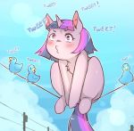  2018 avian bird cold-blooded-twilight english_text equine feral friendship_is_magic hair horn mammal my_little_pony outside power_lines sky snow text twilight_sparkle_(mlp) twitter unicorn unicorn_horn 