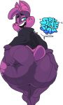  2018 alpha_channel anthro bat big_butt blue_eyes butt butt_focus clothed clothing female gloves hand_on_butt huge_butt looking_back mammal mask one-eye_closed simple_background smile sophie_slam spread_butt spreading text thick_thighs torn_clothing transparent_background vimhomeless voluptuous 