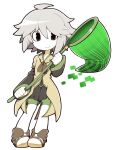 1other ahoge androgynous anklet ascot bare_legs barefoot_sandals_(jewelry) black_eyes black_kimono black_shorts brown_ascot brown_coat butterfly_net closed_mouth coat coattails collared_coat dot_nose full_body glitch grey_hair hair_between_eyes hand_net happy hashtag-only_commentary holding_net houlen_yabusame japanese_clothes jewelry jinbei_(clothes) kimono kokum0tsu lapels layered_sleeves len'en long_sleeves looking_at_viewer messy_hair notched_lapels other_focus puffy_short_sleeves puffy_sleeves short_hair_with_long_locks short_kimono short_over_long_sleeves short_sleeves shorts sidelocks simple_background smile solo standing tareme white_background 