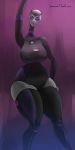  alien big_breasts breasts clothing female huge_breasts humanoid legwear mouthless not_furry simple_background stockings tagme wide_hips ximema 