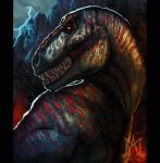  ambiguous_gender black_bars digital_media_(artwork) dinosaur feral noctem-tenebris open_mouth red_eyes solo teeth 
