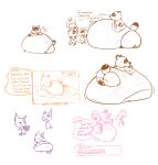 2014 animal_crossing anthro avian belly big_belly bird bob_(animal_crossing) butt canid canine domestic_cat felid feline felis female fox group hi_res huge_belly male mammal nintendo overweight owl procyonid raccoon saphiros speech_bubble text tom_nook_(animal_crossing)
