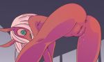  02 anus darling_in_the_franxx demon eo_to fangs female hair horn humanoid not_furry oni pink_hair presenting pussy pussy_juice red_skin solo young 