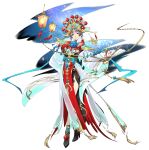  1girl aerial_fireworks animal_print anklet arm_behind_back azusa_(langrisser) beads bird_print black_boots black_dress blue_eyes blunt_bangs boots brown_hair chinese_clothes crossed_legs dress earrings fengguan festival fireworks floating_clothes folding_fan full_body game_cg gold_anklet gold_trim green_socks hair_beads hair_ornament hand_fan hanfu headdress high_heel_boots high_heels highres holding holding_fan jewelry langrisser langrisser_mobile lantern layered_dress legs long_dress long_sleeves looking_at_viewer night official_alternate_costume official_art ornate_clothes paper_fan parted_lips pom_pom_(clothes) print_fan sash second-party_source simple_background sky smile socks solo standing tachi-e tassel tassel_earrings transparent_background waist_sash walking white_sleeves wide_sleeves yunjian 