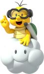 3d_(artwork) absurd_res alpha_channel ambiguous_gender anthro digital_media_(artwork) electronics eyewear goggles green_shell headgear headphones headset hi_res koopa lakitu lakitu's_cloud looking_at_viewer mario_bros mario_kart_tour nintendo official_art open_mouth scalie shell simple_background solo transparent_background unknown_artist yellow_body yellow_skin