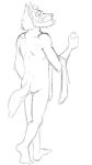  anthro beard butt canine facial_hair male mammal mustache nude solo thegreatmatsutzu towel 