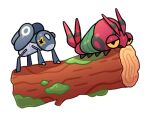  animal_focus antennae bug commentary english_commentary full_body half-closed_eyes lexissketches log moss no_humans nymble on_log pokemon pokemon_(creature) pokemon_focus simple_background venipede white_background yellow_eyes 