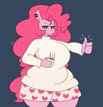  anthro big_breasts blue_eyes breasts earth_pony equine fan_character female friendship_is_magic hair hi_res horse hugtastic_pinkie_pie mammal my_little_pony pink_hair pinkie_pie_(mlp) pony solo somescrub thick_thighs thumbs_up voluptuous wide_hips 