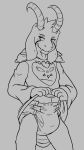  2015 anthro asriel_dreemurr boss_monster caprine clothing diaper diaper_fetish goat grey_background horn male mammal monster simple_background solo tonio_(artist) undertale video_games 