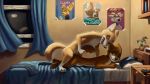  anal anthro bed bedroom bryce_(lonewolfhowling) canine dingo dog foreskin gamer idrawpornsometimes love male male/male mammal night painting penis sex spencer_(lonewolfhowling) uncut 