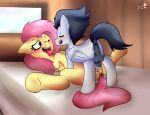  2018 age_difference animal_genitalia animal_penis balls blush cretibow cum cum_in_pussy cum_inside digital_media_(artwork) duo equine equine_penis erection eyes_closed female feral fluttershy_(mlp) friendship_is_magic hair horse long_hair male male/female mammal my_little_pony nude open_mouth orgasm pegasus penetration penis pink_hair pony pussy rumble_(mlp) sex size_difference spread_legs spreading vaginal vaginal_penetration wings young younger_male 