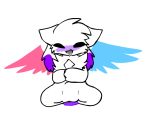  animated anthro artist blush crouching crystal digital_drawing_(artwork) digital_media_(artwork) drooling female improvised_dildo improvised_sex_toy kittydog masturbation open_mouth saliva simple_background white_background wings 