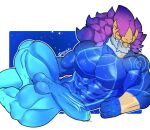abs anthro aurelion_sol_(lol) balls biceps big_penis blue_body bone cosmic_background cosmic_hair dragon ethereal_hair genitals gold_(metal) gold_jewelry hair hi_res jewelry league_of_legends male muscular muscular_anthro muscular_male mythological_creature mythological_scalie mythology nude pecs penis purple_hair riot_games scalie signature simple_background skull skull_head solo tencent thick_thighs yaiski