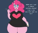  &lt;3 &lt;3_eyes 2016 anthro anthrofied big_breasts blue_eyes breasts clothed clothing cute ear_piercing earth_pony english_text equine female friendship_is_magic hair horse hugtastic_pinkie_pie mammal my_little_pony open_mouth piercing pink_hair pinkie_pie_(mlp) pony smile solo somescrub text 