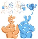  absurd_res animate_inanimate anthro avian balloon balloon_animal balloon_animal_transformation balloon_popping beak big_penis bird clothing duo frottage genitals glistening glistening_body hi_res huge_penis hyper hyper_genitalia hyper_penis inflatable living_inflatable male onomatopoeia penile penis penises_touching sex simple_background sound_effects soupspicyy text transformation white_background 