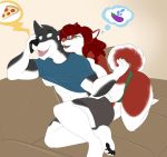  anthro big_breasts breasts canine collar couple_(disambiguation) digital_media_(artwork) dog female heterochromia horny_(disambiguation) husky male male/female mammal needy nipples open_mouth simple_background 