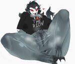 2026 4_eyes 5_fingers anthro anus areola_outline avian beak big_anus big_breasts biped bird black_beak black_clothing black_shirt black_topwear bodily_fluids bottomless bottomless_anthro bottomless_female breasts breath clothed clothed_anthro clothed_female clothing crossgender demon digital_media_(artwork) ear_piercing empty_eyes english_text eyelashes feet female female_anthro fingers fur genital_fluids genitals grey_anus grey_body grey_fur grey_pubes heart_symbol hellaverse helluva_boss hi_res mtf_crossgender multi_eye non-mammal_breasts non-mammal_vulva open_beak open_mouth owl owl_demon piercing pubes quattrant red_eyes scuted_feet scutes shirt simple_background solo spread_legs spreading stolas_(helluva_boss) talons text text_on_clothing text_on_shirt text_on_topwear thick_thighs toes topwear vaginal_fluid_string vaginal_fluids vulva white_background white_face