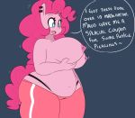  &lt;3 &lt;3_eyes 2016 anthro anthrofied areola big_breasts breasts clothed clothing earth_pony english_text equine erect_nipples female friendship_is_magic holding_breast horse hugtastic_pinkie_pie mammal my_little_pony nipple_piercing nipples piercing pinkie_pie_(mlp) pony slightly_chubby solo somescrub text topless 