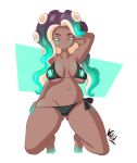  bikini blush cephalopod clothing female fluffernubber hair humanoid long_hair looking_at_viewer marina_(splatoon) marine nintendo not_furry octoling piercing slightly_chubby solo spandex splatoon swimsuit tentacles thick_thighs tight_clothing video_games 