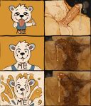 anthro balls bear black_pubes bodily_fluids chibi clothing comic constricted_pupils cum cum_drip cum_on_leg dirty dripping erection fanofthefurr foreskin genital_fluids genital_focus genital_shot genitals gesture hand_gesture happy humanoid_genitalia humanoid_penis long_foreskin male mammal meme partially_retracted_foreskin penis penis_focus penis_shot pubes pupils retracted_foreskin shirt small_pupils standing surprised tank_top thumbs_up tight_foreskin tongue tongue_out topwear vein veiny_muscles