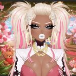  breasts dark_skin gyaru happy huge_breasts non-web_source silvervale valentine's 