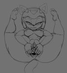  2016 anthro anus areola breasts butt cat erect_nipples feline female hi_res mammal nipples nude polly_esther pussy samurai_pizza_cats shortstack simple_background solo thecon 