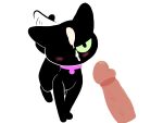  2026 4chan_anon ambiguous_gender annoyed bestiality black_body black_fur blush blush_lines bodily_fluids circumcised collar colored colored_line_art cum cum_drop cum_on_face digital_drawing_(artwork) digital_media_(artwork) digitigrade disembodied_penis domestic_cat duo ear_flick ear_motion extra_credits felid feline felis female_(lore) feral fur genital_fluids genitals green_eyes hi_res human human_on_feral humanoid_genitalia humanoid_penis interspecies looking_at_another looking_at_partner male male/ambiguous mammal motion_lines mouthless noseless one_eye_closed one_eye_visible penis purple_collar quadruped simple_background tail unknown_artist vein veiny_penis white_background white_line_art zoey_(extra_credits) 