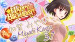  1girl :o bad_id ball balloon bilingual_text black_hair blush breasts character_name confetti dress english_text flower from_side game_cg happy_birthday heart_balloon idol_wars kaga_miyabi long_sleeves looking_at_viewer medium_breasts mixed-language_text official_art open_mouth orange_flower orange_rose outstretched_arm pink_dress plaid_background pointing pointing_at_viewer purple_eyes red_ribbon ribbon rose second-party_source short_hair solo star_(symbol) string_of_flags teeth upper_body upper_teeth_only 