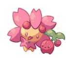  cherrim cherrim_(sunshine) cherubi evolutionary_line highres looking_at_another no_humans open_mouth poffim pokemon pokemon_(creature) simple_background white_background 