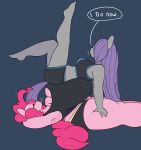  2015 anthro anthrofied big_breasts big_butt blind blindfold breasts butt duo earth_pony english_text equine female friendship_is_magic hi_res horse huge_breasts huge_butt mammal maud_pie_(mlp) my_little_pony pinkie_pie_(mlp) pony somescrub text 