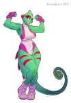  2015 anthro big_breasts breasts chameleon dieselbrain female hi_res lizard reptile scalie solo 