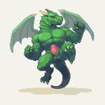 1:1 altered_beast anthro balls blush body_blush butt digital_media_(artwork) dragon dragon_(altered_beast) erection european_mythology fangs flying foot_spikes genitals glans green_body green_scales horn humanoid_genitalia humanoid_penis male manly membrane_(anatomy) membranous_wings muscular muscular_anthro muscular_male mythological_creature mythological_scalie mythology non-mammal_balls nude nude_anthro nude_male ozuron penis penis_blush pink_glans pixel_(artwork) red_eyes scales scalie sega simple_background solo tail teeth werecreature weredragon western_dragon white_background winged_dragon wings