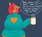  &lt;3 2015 anthro anthrofied babs_seed_(mlp) big_breasts breasts cleavage clothed clothing earth_pony english_text equine female friendship_is_magic fully_clothed horse huge_breasts mammal my_little_pony nipple_bulge pony solo somescrub text 