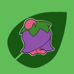  cherrim cherrim_(overcast) dailydoofypokemon green_background highres no_humans outline pokemon pokemon_(creature) solo two-tone_background white_outline 
