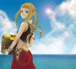  artist_request ass blonde_hair blue_eyes braid breasts final_fantasy final_fantasy_xii final_fantasy_xii_revenant_wings long_hair lowres penelo smile solo twin_braids twintails 