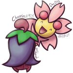  character_name cherrim cherrim_(overcast) cherrim_(sunshine) closed_eyes lowres mehyawl no_humans numbered open_mouth pokemon pokemon_(creature) simple_background transparent_background 