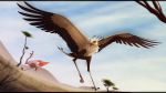  2015 avian beak bird black_bars brown_feathers day digital_media_(artwork) duo feathered_wings feathers feral flamingo flying outside secretary_bird sinistereternity sky wings 