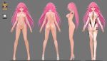  300_heroes ass breasts hanshu isha_(300_heroes) jpeg_artifacts long_hair mechagirl navel nude pink_eyes pink_hair thighhighs tie 