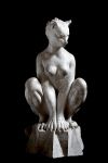1928 20th_century ancient_art anthro breasts cat_eared_creature crouching digitigrade felid feline female konstanty_laszczka mammal monochrome nude nude_anthro sculpture sitting solo traditional_media_(artwork)