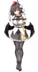  1girl absurdres black_hair black_pantyhose black_wings blush feathered_wings hanging hat highres looking_at_viewer pantyhose pointy_ears red_eyes red_hat rise_(rise19851203) shameimaru_aya shibari shirt short_hair solo sweat tokin_hat touhou white_background white_shirt wings 