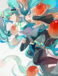  1girl aqua_eyes aqua_hair aqua_necktie aqua_trim arm_tattoo balloon birthday black_skirt breasts closed_mouth collared_shirt commentary_request hair_between_eyes hair_ornament happy_birthday hatsune_miku hatsune_miku_(vocaloid3) highres long_hair looking_at_viewer miniskirt necktie number_tattoo pleated_skirt shirt skirt sleeveless sleeveless_shirt sleeves_past_wrists small_breasts smile solo tattoo tie_clip twintails very_long_hair vocaloid white_shirt yu_no6767 